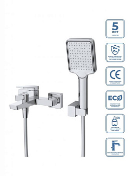 ARDENTE Смеситель для ванны и душа в комплекте с ручным душем, шлангом и держателем, хром ARDENTE-VASM-CRM ARDENTE Смеситель для ванны и душа в комплекте с ручным душем, шлангом и держателем, хром ARDENTE-VASM-CRM