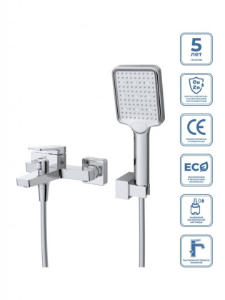 ARDENTE Смеситель для ванны и душа в комплекте с ручным душем, шлангом и держателем, хром ARDENTE-VASM-CRM ARDENTE Смеситель для ванны и душа в комплекте с ручным душем, шлангом и держателем, хром ARDENTE-VASM-CRM