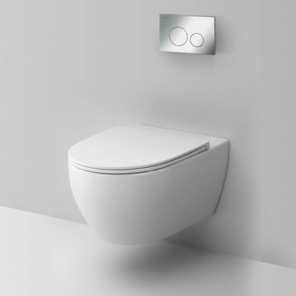 IS49051.111700 Комплект Инсталляция с клавишей Pro L глянец. Хром с подвесным унитазом Awe FlashClean с сид м/лифт