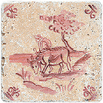 Натуральный травертин, ИЗРАЗЦЫ №2 10x10, Provance