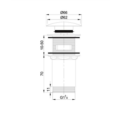 Пробка "click-clack" к сифону для умывальника A706GR (графит)