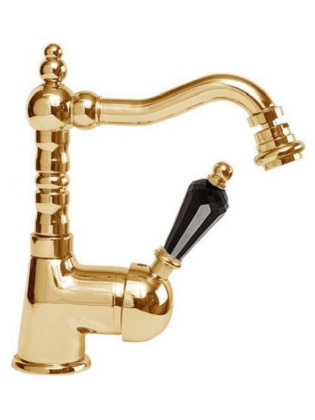 VINTAGE-BSM2-03/24-Sw Смеситель на биде однорычажный c донным клапаном, исполнение золото, ручка Swarovski