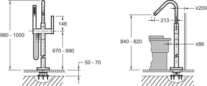 Смеситель напольный Jacob Delafon Stillness д/ванны, хром, E97344-CP, шт Смеситель напольный Jacob Delafon Stillness д/ванны, хром, E97344-CP, шт
