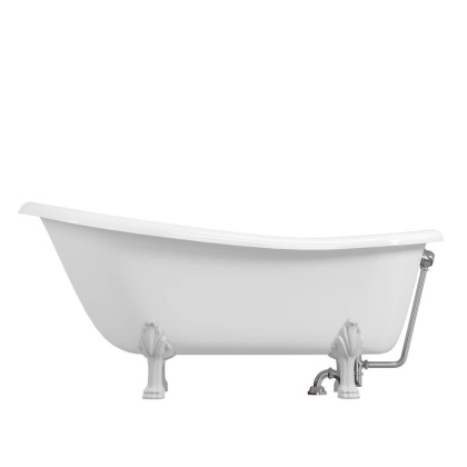 Ванна из литьевого мрамора 170х80 см Creto Corsica 24-1111 с белыми ножками