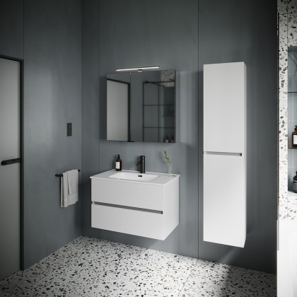 Шкаф-пенал SANCOS Urban подвесной белый глянец, 350х300х1600 мм, арт. PUR35W