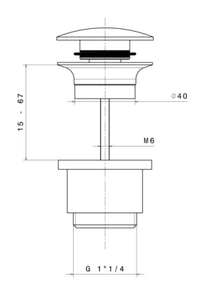 Донный клапан для раковины,  нержавеющая сталь, 24686KM.50.050 Донный клапан для раковины,  нержавеющая сталь, 24686KM.50.050