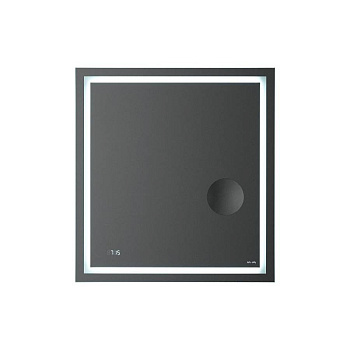 Универсальное зеркало M91AMOX0653WG с контурной Led-подсветкой, часами и косметическим зеркалом, 70х65х3 см