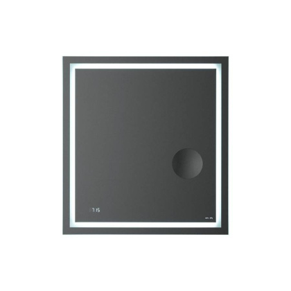 Универсальное зеркало M91AMOX0653WG с контурной Led-подсветкой, часами и косметическим зеркалом, 70х65х3 см