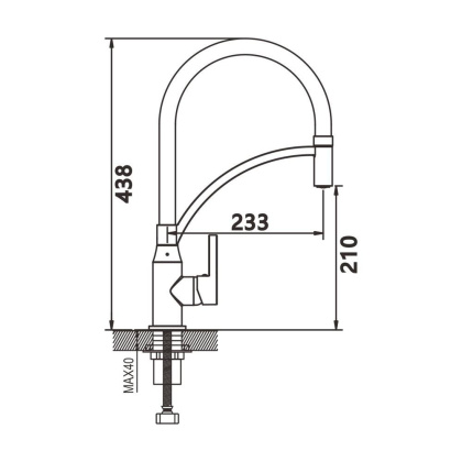 Смеситель для кухни латунь, серыйS643-9