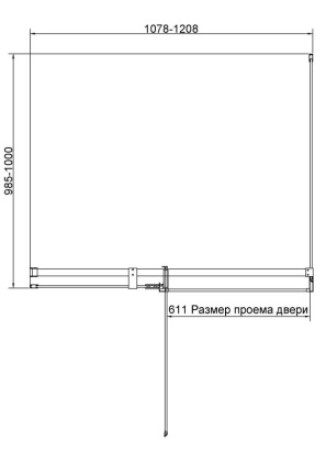 Душевой уголок Экстенза (Extenza) VSR-4EX101110CLGM, 1000/1100*1000, вороненая сталь, стекло прозрачное