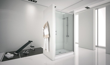 Душевая дверь Aquanet Alfa NAA6121 140, прозрачное стекло