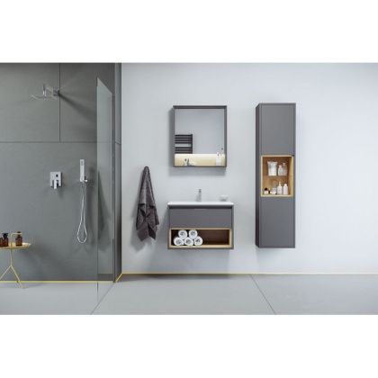 Шкаф-пенал EXCELLENT Tuto 40 см (серый/дуб)