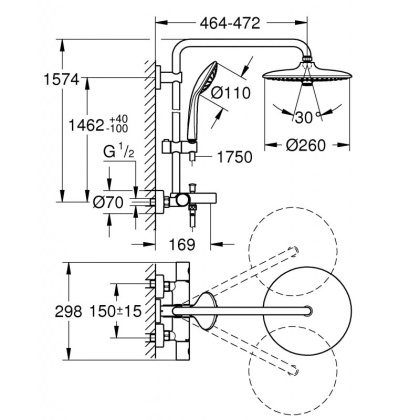 Душевая стойка Grohe Euphoria 260 27475002 хром