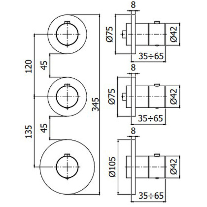 Смеситель для ванны с душем Paffoni Modular Box MDE018CR Смеситель для ванны с душем Paffoni Modular Box MDE018CR