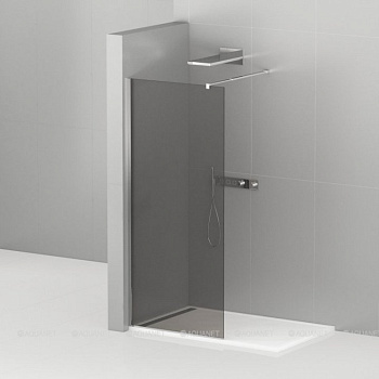 LIBERTA-L-1-110-GR-Cr Душевая перегородка с односторонним входом, стекло графит, профиль хром, 1100x1950 мм