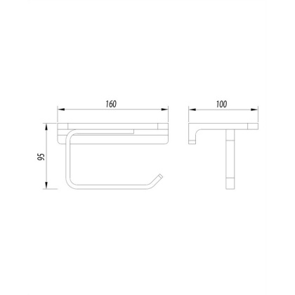 Держатель туалетной бумаги с полкой OMNIRES UN10525CR (хром)