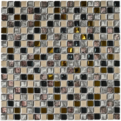 Мозаика стеклянная с камнем Space (чип 8*15*15) 300*300(11шт.-0.99м2), м2 Мозаика стеклянная с камнем Space (чип 8*15*15) 300*300(11шт.-0.99м2), м2