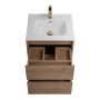 Тумба с раковиной подвесная BelBagno KRAFT 50 Rovere Tabacco, раковина белая
