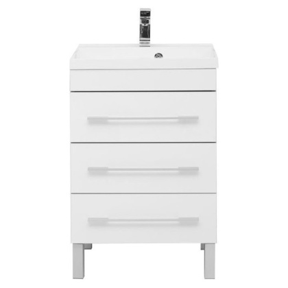 Тумба с раковиной Aquanet Верона 58 белый (напольная 3 ящика)