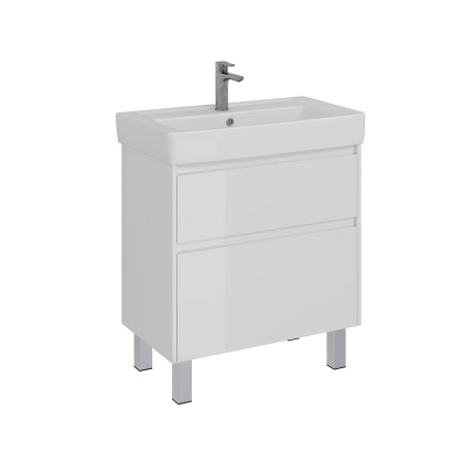 Тумба Lemark COMBI 80см под 1 раковину, подвесная/напольная, 2 ящика, цвет корпуса, фасада: Белый глянец Тумба Lemark COMBI 80см под 1 раковину, подвесная/напольная, 2 ящика, цвет корпуса, фасада: Белый глянец