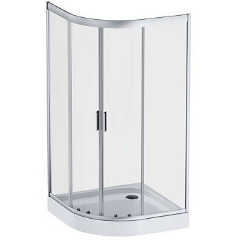 W90UG-401-100MT Душевая кабина Gem 1/4 Round 100x100 стекло прозрачное, профиль матовый Хром, без по