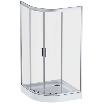 W90UG-401-100MT Душевая кабина Gem 1/4 Round 100x100 стекло прозрачное, профиль матовый Хром, без по