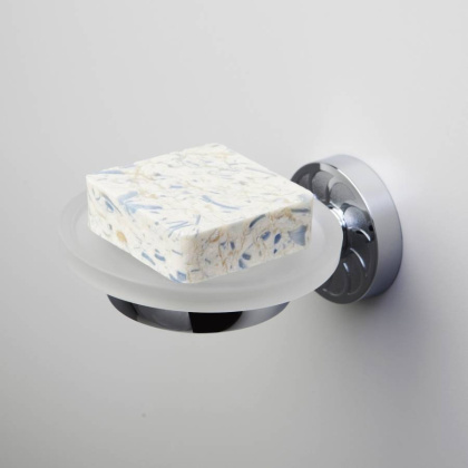 Мыльница Isen, 10х5,6х12,2 см, хром и белый, K-4029