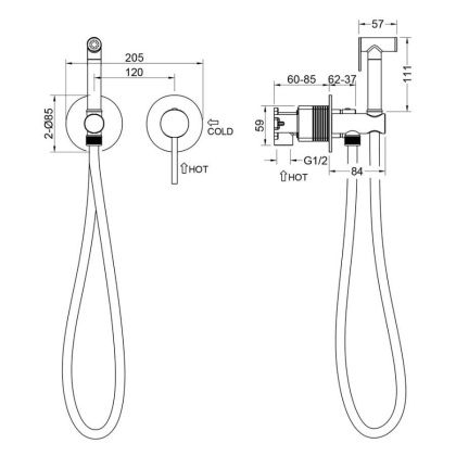 Смеситель Timo Saona 2339/17SM с гигиеническим душем с защитой от ожогов, золото матовое