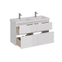 Тумба Lemark COMBI 125см под 2 раковины, подвесная/напольная,4 ящика, цвет корпуса, фасада: Белый глянец