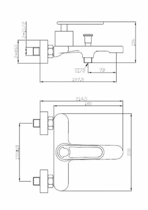 MOMENTO-VD-01 Смеситель для ванны и душа однорычажный, хром MOMENTO-VD-01 Смеситель для ванны и душа однорычажный, хром