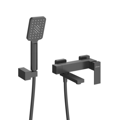 SLIDER-VD-GM Смеситель для ванны и душа однорычажный в комплекте с ручным душем, шлангом и держателем, оружейная сталь SLIDER-VD-GM Смеситель для ванны и душа однорычажный в комплекте с ручным душем, шлангом и держателем, оружейная сталь