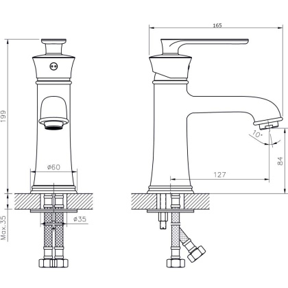 Смеситель для умывальника RUSH Flores (FL0835-11) Смеситель для умывальника RUSH Flores (FL0835-11)