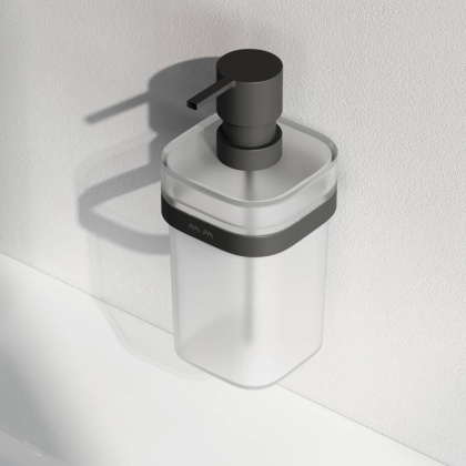 Стеклянный диспенсер Func с настенным держателем, 17х7,5х8,3 см, белый, A8F36922