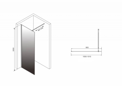 Душевая перегородка ABBER Immer Offen AG69101BD Душевая перегородка ABBER Immer Offen AG69101BD