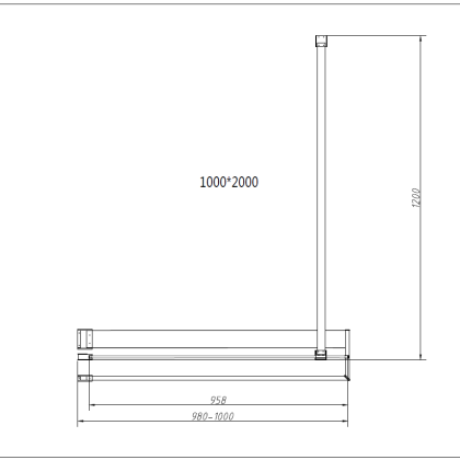 Душевая перегородка Walk-In HR VSW-4HR100CGG, 1000*2000, брашированное золото, стекло тонированное