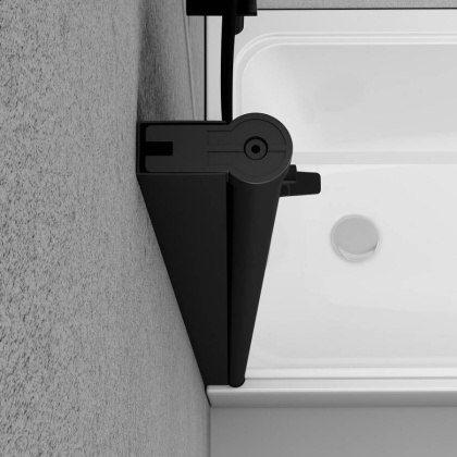 W90BS-D080-140BT Gem Шторка на борт ванны 80х140, поворотная, профиль черный мат, стекло прозрачное