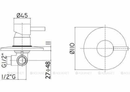 Смеситель для душа Paffoni Light LIG011BO (с внутренней частью)