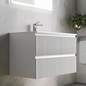 Тумба подвесная SANCOS Snob R 995х445х500, c двумя ящиками оснащенными доводчиками, Bianco, арт.SNR100W