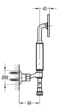 ECO-KD-01 Ручной душ со шлангом и держателем, хром