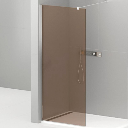 LIBERTA-L-1-90-120-BR-Cr Душевая перегородка с односторонним входом, стекло бронза, профиль хром, 900x1200x1950 мм