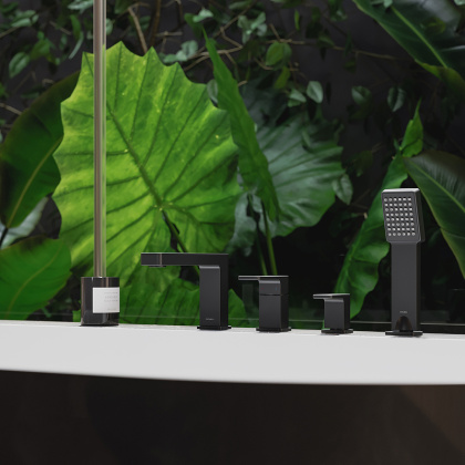 Смеситель на борт ванны OMNIRES BARETTI BA7832BL (черный BLM)