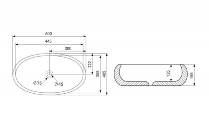 Раковина накладная ABBER Bequem AC2102MW белая матовая