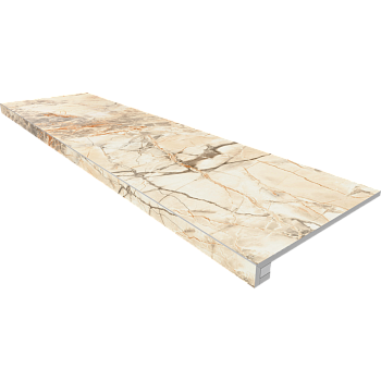 Комплект (Ступень MOG301 (33x120) полир. (прямоугол. бортик) без насечек + Подступенок (14,5x120))