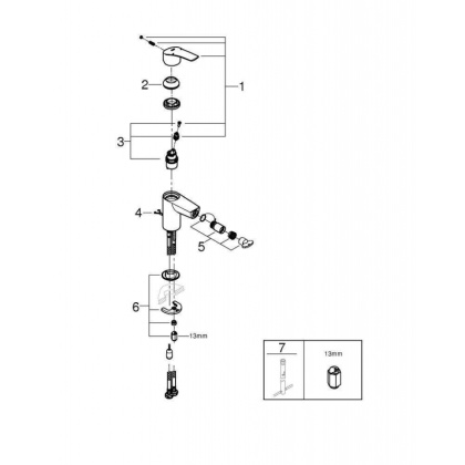 Смеситель Grohe Eurosmart 2021 для биде, 32927003