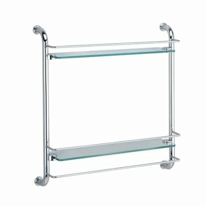 Полка стеклянная двойная, 51х48,8х16 см, хром, K-2022