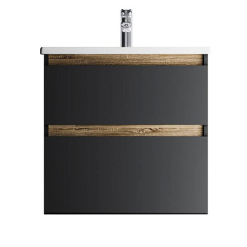 M85AFHX0652BM X-Joy, База под раковину, подвесная, 65 см, 2 ящика, Черный матовый