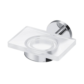 Стеклянная мыльница X-Joy с настенным держателем, 5,3х11х11,2 см, хром, A85A34200