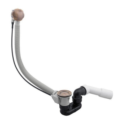 Сифон для ванны и душевого поддона Omnires TK104-1.25+64-SBR, античная медь