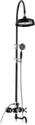 NOSTALGIA-CVD-02-M Душевая стойка со смесителем для ванны, верхним и ручным душем Исполнение: Бронза, Ручки: Бронза 