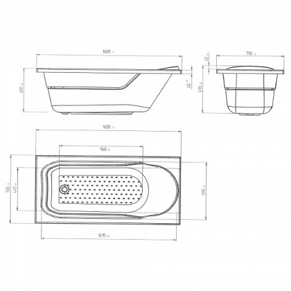 Ванна "Mila" 160x70